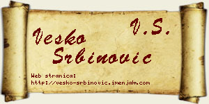 Vesko Srbinović vizit kartica